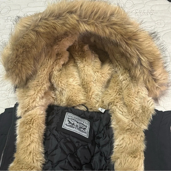 NWT Women's Levi's Arctic Cloth Fishtail Parka Jacket Size M Black - Picture 5 of 11